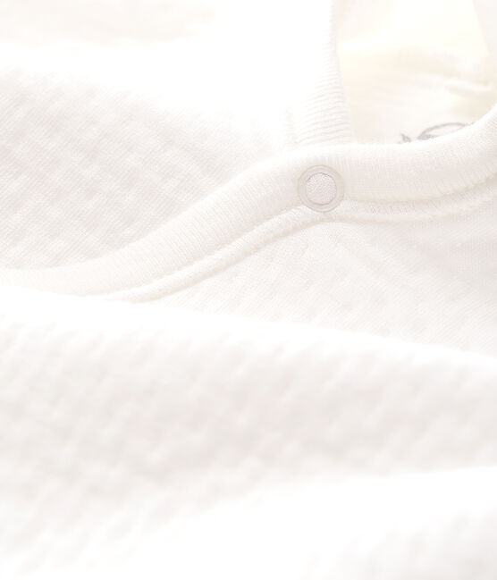 Langer Baby-Overall aus gestepptem Doppeljersey weiss MARSHMALLOW