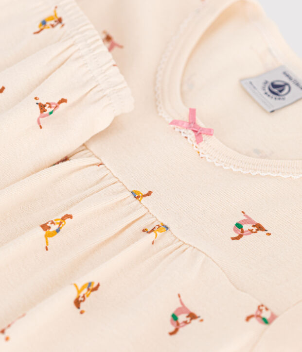 Kurzer Kinderpyjama aus Baumwolle mit Tier-Printmotiv naturfarben/vielfarbig