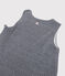 Baby-Schlafsack aus Bio-Baumwoll-Velours mit Streifenmuster blau SMOKING/weiss MARSHMALLOW