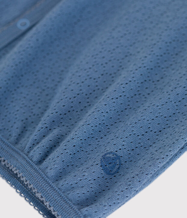 Baby-Kurzoverall aus Baumwolle im Ajour-Stil blau