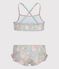 Kinder-Bikini mit Blumenmuster blau/vielfarbig