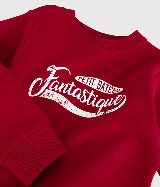 Kinder-Sweatshirt aus Molton für Jungen rot TERKUIT