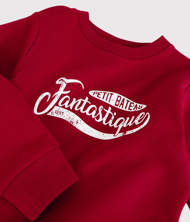 Kinder-Sweatshirt aus Molton f&uuml;r Jungen rot