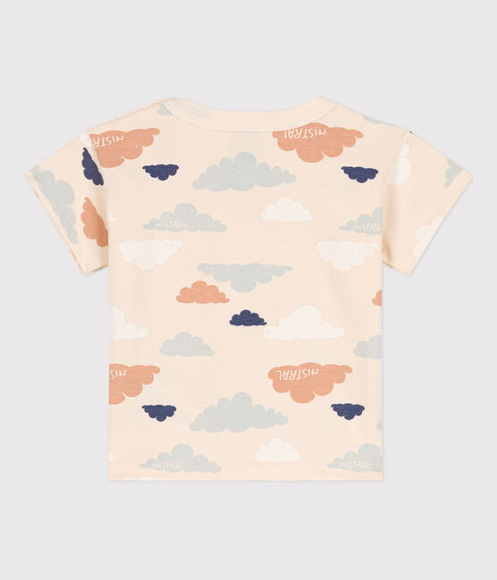 Kurzärmeliges Baby-T-Shirt aus bedrucktem Jersey weiss AVALANCHE/ MULTICO
