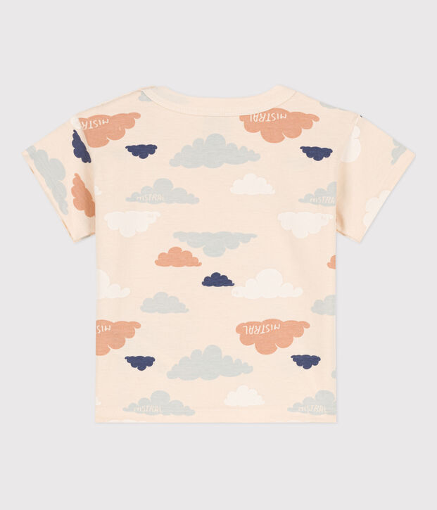 Kurz&auml;rmeliges Baby-T-Shirt aus bedrucktem Jersey naturfarben/vielfarbig