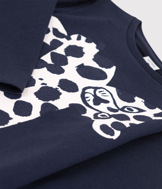 Langärmeliges Kinder-T-Shirt aus Jersey für Mädchen blau SMOKING