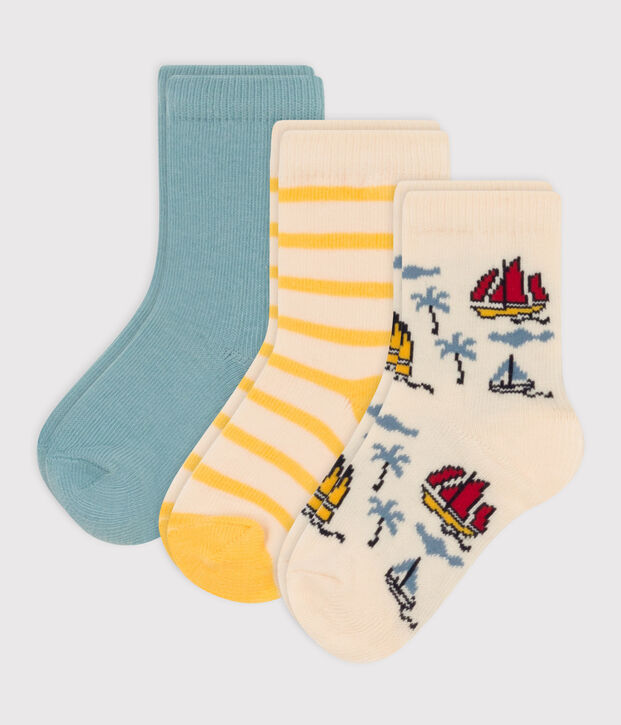 3er-Set Babysocken aus Baumwolljersey mit Entdeckermotiv vielfarbig