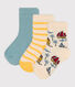 3er-Set Babysocken aus Baumwolljersey mit Entdeckermotiv
