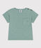Kurzärmeliges Baby-T-Shirt aus einfarbiger Baumwolle grün PAUL