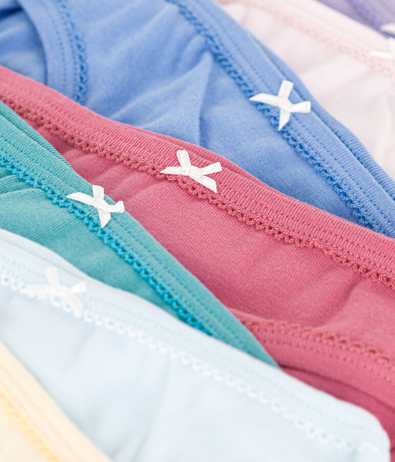 7er-Set einfarbige Kinderslips aus Baumwolle vielfarbig