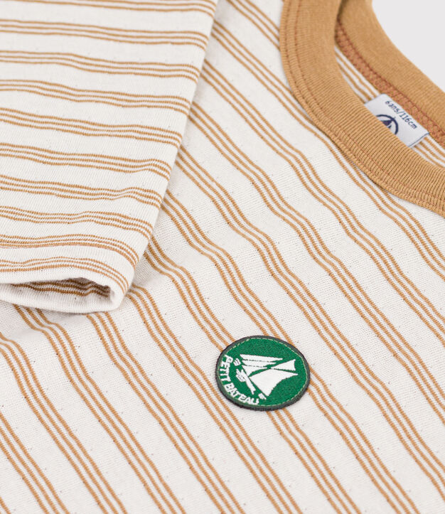 Lang&auml;rmeliges Kinder-T-Shirt mit Streifen beige/naturfarben/beige