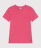 Damen-T-Shirt L'Iconique aus einfarbiger Baumwolle rosa PEONIA