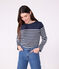 Langärmeliges Damen-Streifenshirt "Marinière" aus Baumwolle blau SMOKING/weiss MARSHMALLOW