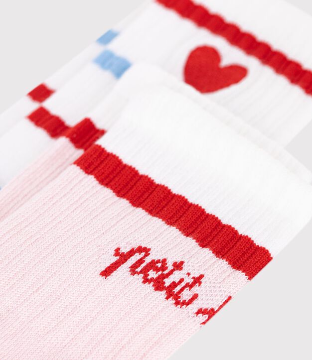 2 Paar Kinder-Socken aus Baumwolle mit Streifen f&uuml;r M&auml;dchen vielfarbig