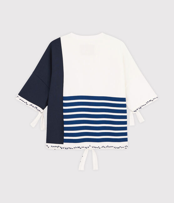 Streifenshirt für Damen Christoph Rumpf x Petit Bateau weiss MARSHMALLOW/blau SMOKING