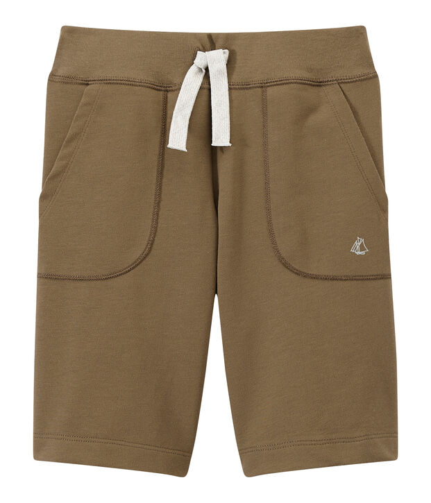 Jungen-Bermudashorts aus schwerem Jersey braun