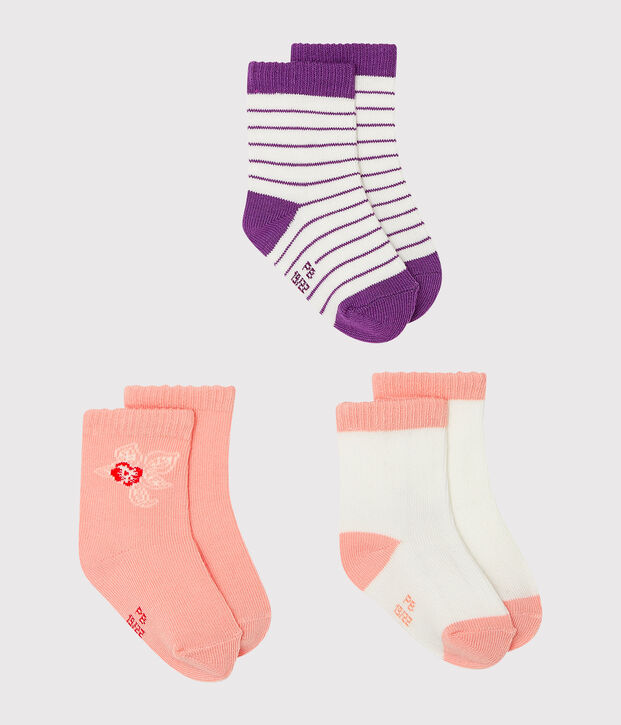 3er-Set Kindersocken f&uuml;r M&auml;dchen vielfarbig
