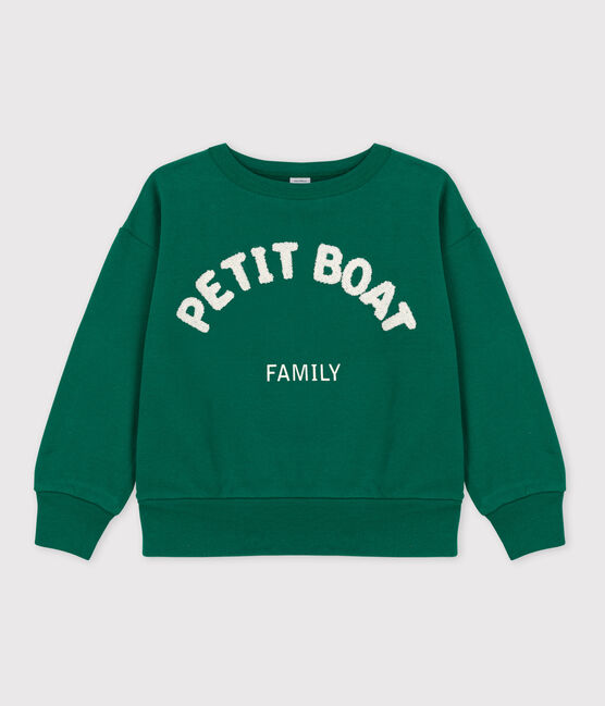 Kinder-Sweatshirt aus Molton für Mädchen und Jungen grün EVERGREEN