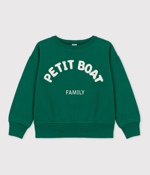 Kinder-Sweatshirt aus Molton f&uuml;r M&auml;dchen und Jungen gr&uuml;n