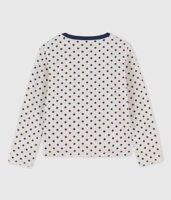 Kinder-Cardigan aus Molton für Mädchen grau BELUGA/blau MEDIEVAL