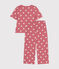 Damen-Pyjama aus Baumwolle mit Herzmotiv rosa ROSEWOOD/ MARSHMALLOW