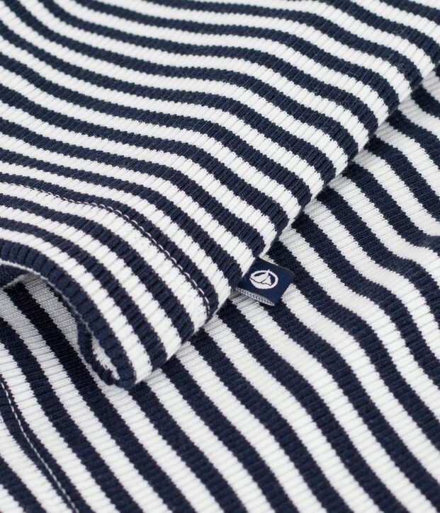 Damen-Cardigan aus Baumwolle mit Streifen blau/weiss