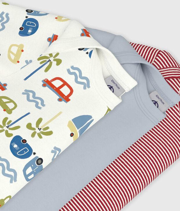 Set kurz&auml;rmelige Baby-Bodys aus Baumwolle mit Automotiv vielfarbig