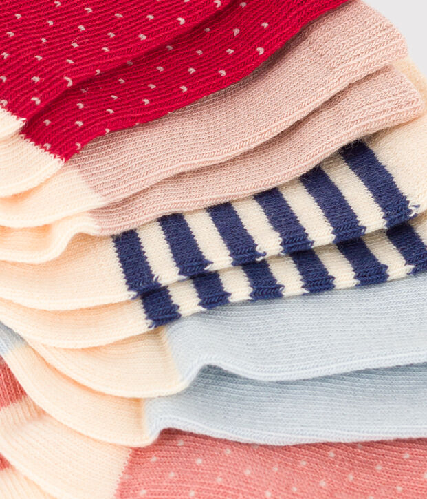 5er-Set getupfte Babysocken aus Baumwolljersey vielfarbig