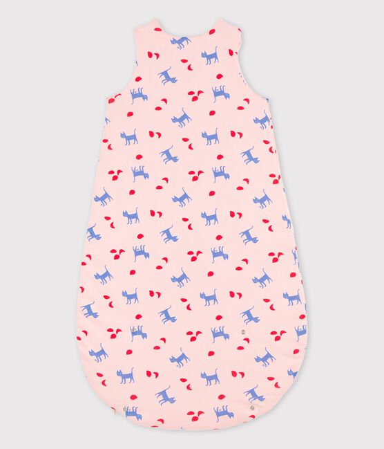 Bedruckter Babyschlafsack aus Baumwolle rosa MINOIS/weiss MULTICO