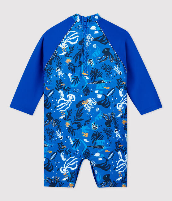 Baby-Badekombination mit UV-Schutz aus recyelten Materialien für Jungen blau SURF/weiss MULTICO