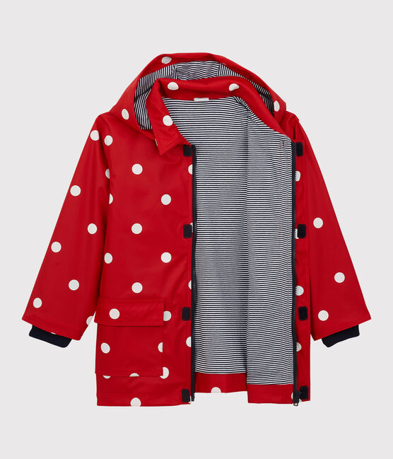 Kinder-Regenjacke Mädchen rot TERKUIT/weiss MULTICO
