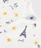 Baby-Kurzoverall mit Kragen aus Baumwolle Paris-Motiv weiss MARSHMALLOW/weiss MULTICO