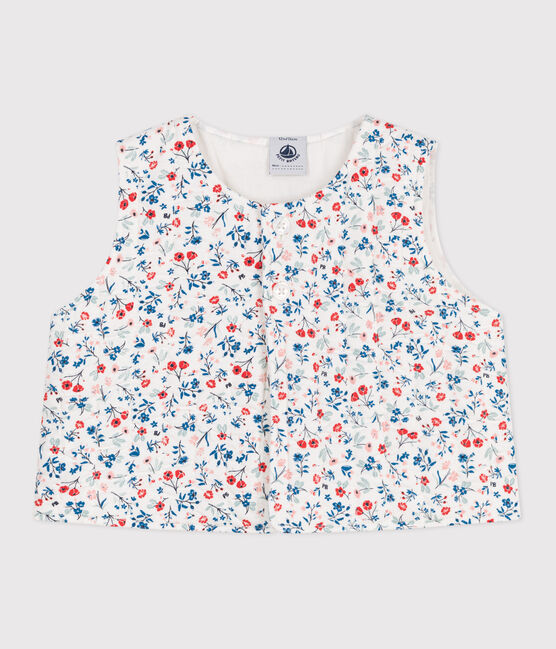 Baby-Weste aus Popeline mit Blumenmuster weiss MARSHMALLOW/weiss MULTICO