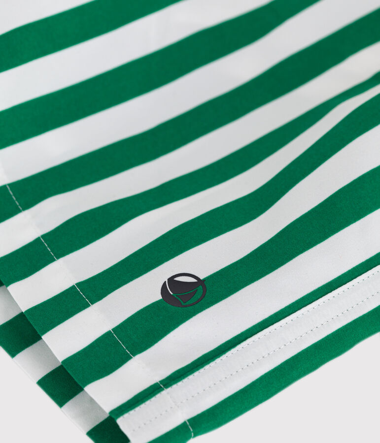 Kinder-Badeshorts mit Streifen gr&uuml;n MARSHMALLOW/ JARDIN