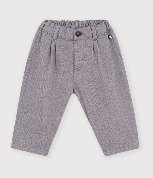 Baby-Hose aus einfarbigem Flanell grau