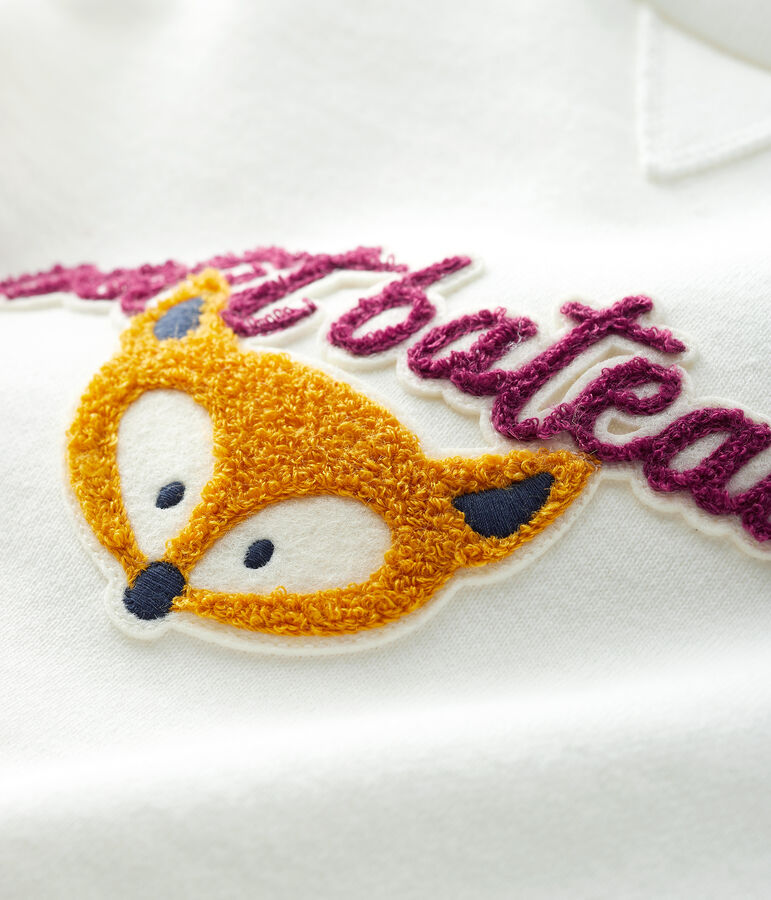 Gemustertes Baby-Sweatshirt f&uuml;r Jungen weiss