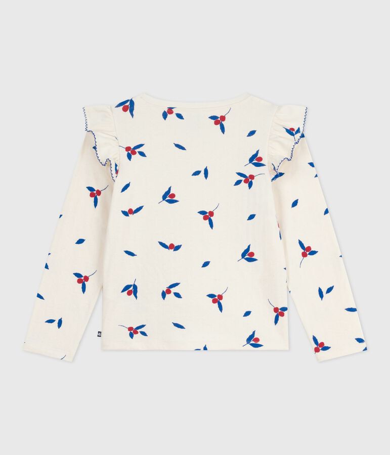 Lang&auml;rmeliges Kinder-T-Shirt aus bedruckter Baumwolle naturfarben/vielfarbig