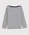 Kinder-Marineshirt aus Jersey Mädchen - Jungen weiss MARSHMALLOW/blau SMOKING