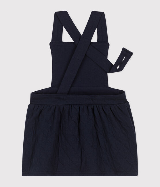Bedrucktes ärmelloses Babykleid aus gestepptem Doppeljersey blau SMOKING