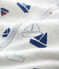 Baby-Strampler aus gedoppeltem Jersey für Jungen weiss MARSHMALLOW/weiss MULTICO