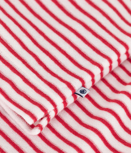 Kinder-Kurzpyjama aus Baumwolle mit Streifen rot MARSHMALLOW/ SPI