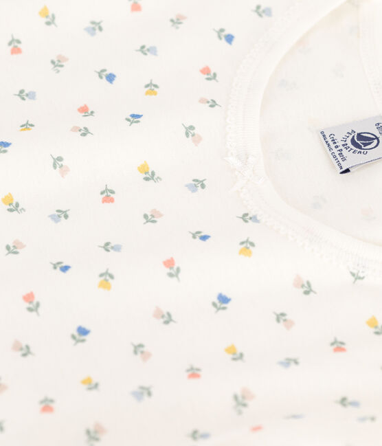 Baumwoll-Nachthemd mit Blumenmotiv für Mädchen weiss MARSHMALLOW/weiss MULTICO