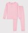Eng anliegender Kinder-Pyjama aus gemusterter Baumwolle rosa/vielfarbig