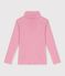 Kinder-Rollkragenshirt aus einfarbiger Baumwolle rosa