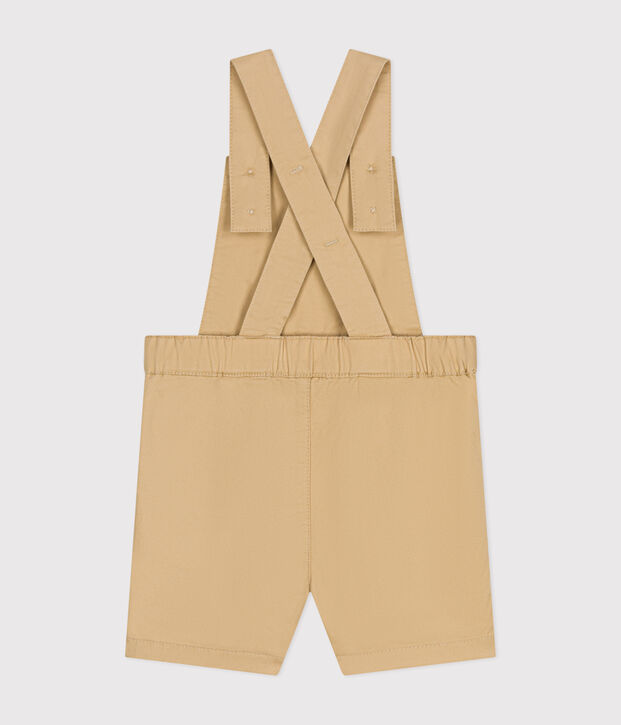 Kurze Baby-Latzhose aus Serge beige