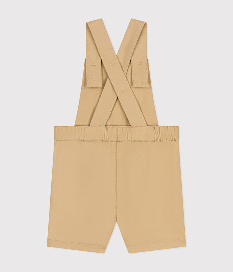 Kurze Baby-Latzhose aus Serge beige