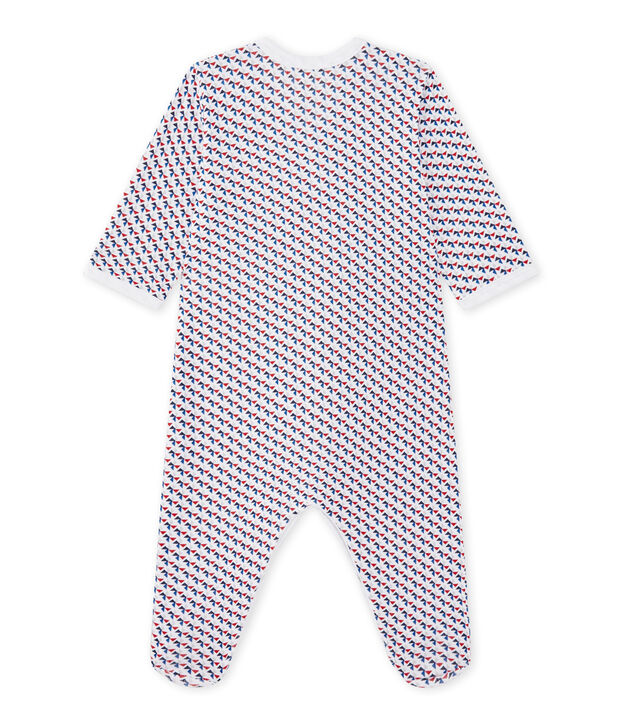 Bedruckter Baby-Jungen-Strampler weiss/vielfarbig