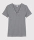 Damen-T-Shirt aus Baumwolle mit V-Ausschnitt