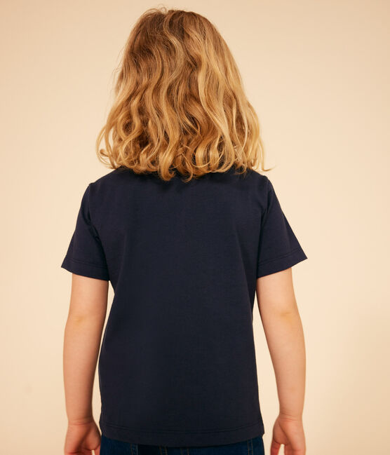 Jungen-T-Shirt aus leichtem Jerseystoff blau SMOKING/weiss MARSHMALLOW