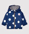 Warme Baby-Windjacke aus recyceltem Polyester blau MEDIEVAL/weiss MARSHMALLOW